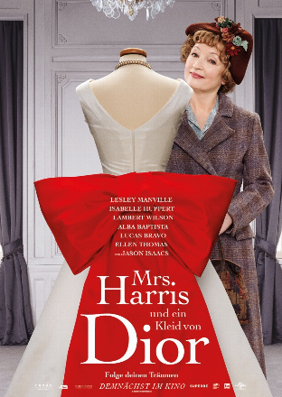 Filmplakat Mrs. Harris und ein Kleid von Dior