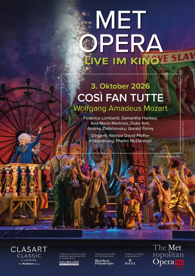 Filmplakat Met Opera 2026/27: Wolfgang Amadeus Mozart COSÌ FAN TUTTE