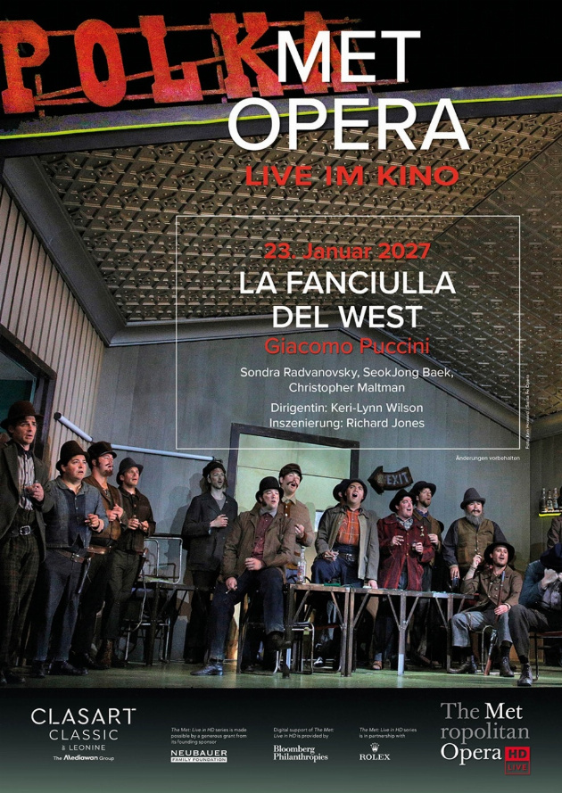 Filmplakat Met Opera 2026/27: Giacomo Puccini LA FANCIULLA DEL WEST